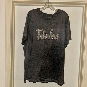 Lane Bryant Gray Sequin T-Shirt